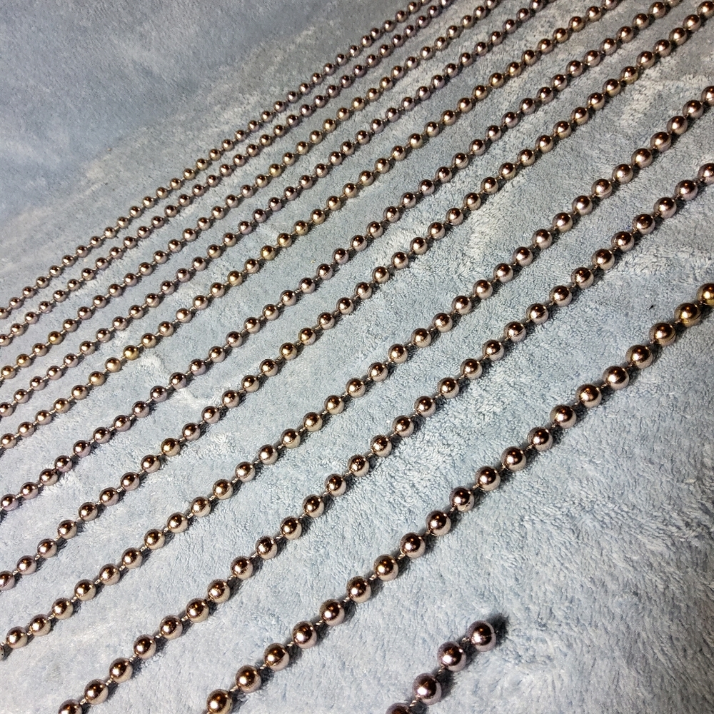 Vintage 1960s 70s Silver Mirrored Plastic Bead Christmas Garland Approx 18'